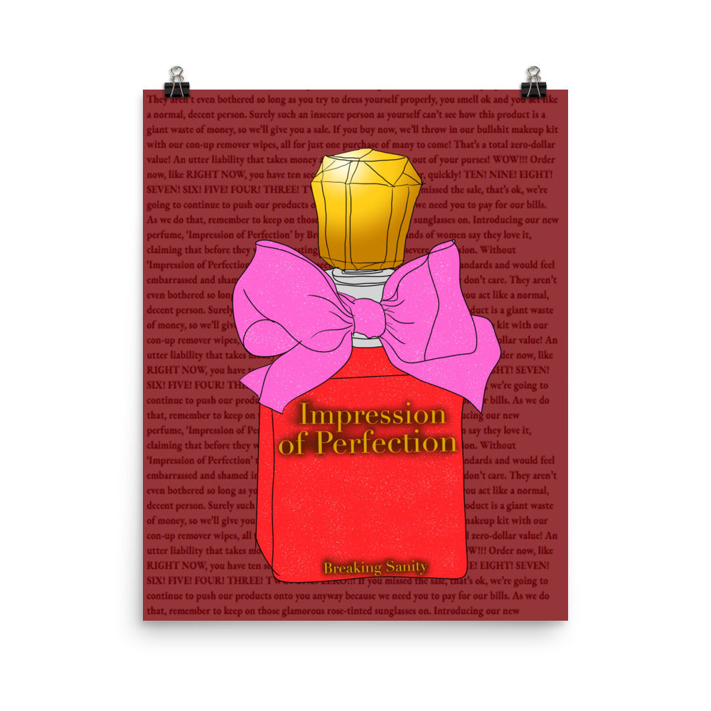 Impression of Perfection Now for Sale Red Poster